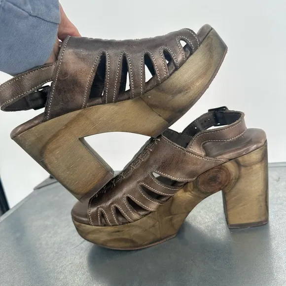 Free People x Bed Stu Tessa Clogs with Chunky Wooden Heel