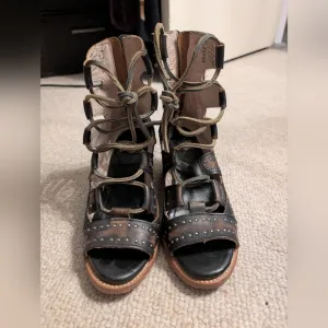 Freebird by Steven Black and Brown Gladiator Sandals