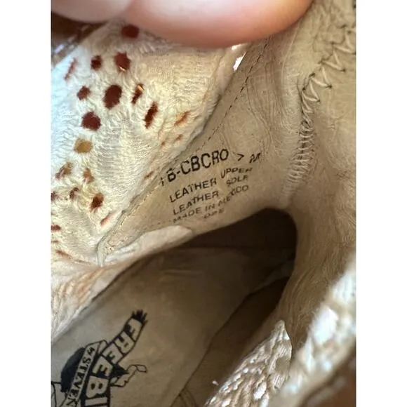 Freebird by Steven Coyote Crochet Leather Ankle Booties Size 7 M