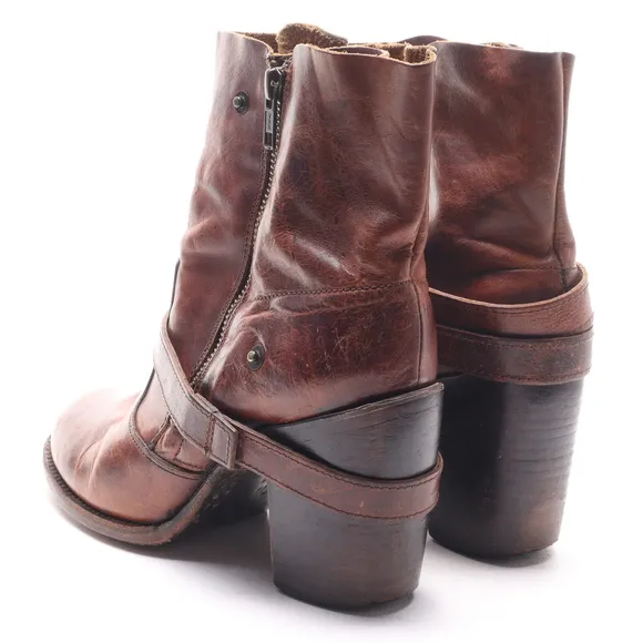 Freebird by Steven Women Leather BAMA Heeled Ankle Boots Booties Size 9 Brown