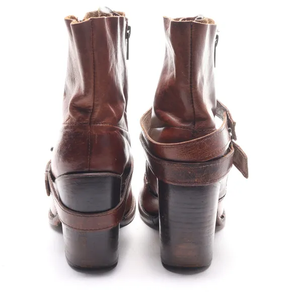 Freebird by Steven Women Leather BAMA Heeled Ankle Boots Booties Size 9 Brown