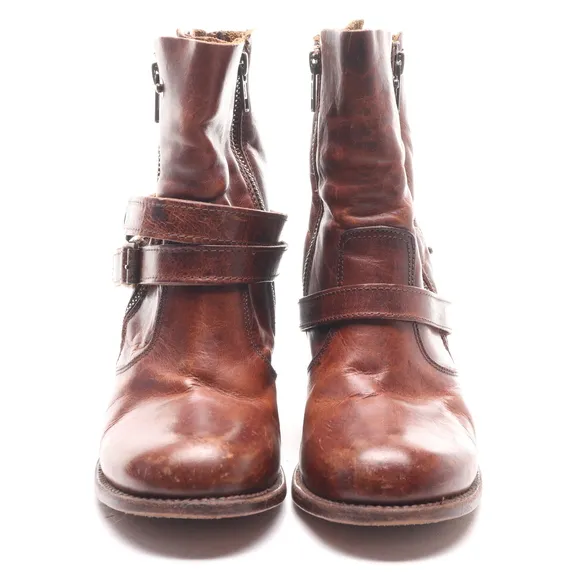 Freebird by Steven Women Leather BAMA Heeled Ankle Boots Booties Size 9 Brown