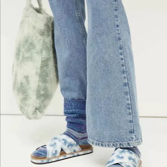 Free People Sandals Sidelines Straps Blue Tie Dye