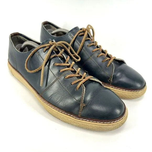 Frye Walker 3481160 Low Top Navy Leather Lace Up Sneakers Men Shoes Size 12