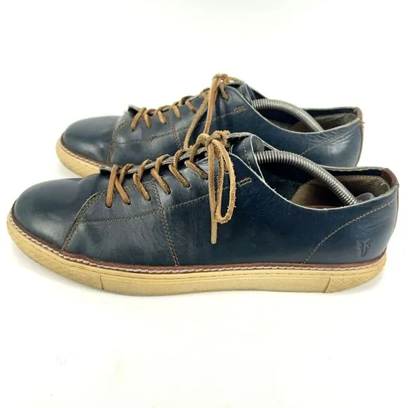 Frye Walker 3481160 Low Top Navy Leather Lace Up Sneakers Men Shoes Size 12