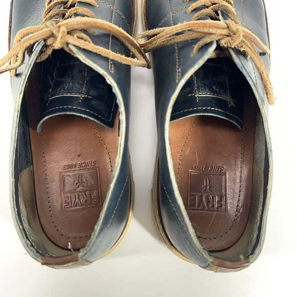 Frye Walker 3481160 Low Top Navy Leather Lace Up Sneakers Men Shoes Size 12