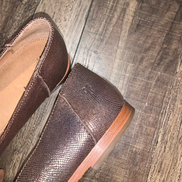 Frye Women's Metallic 11 Kenzie Venetian Flats Loafers Croc Pointed spring boho
