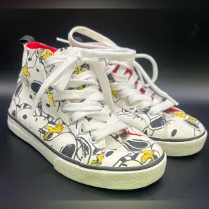 Gap/ Peanuts Collaboration- High-Top Sneakers - White/Yellow, Size:11 Toddler