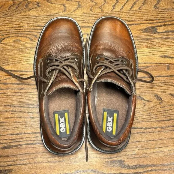 GBX Operator Chunky Brown Leather Oxford Shoes Men’s 12