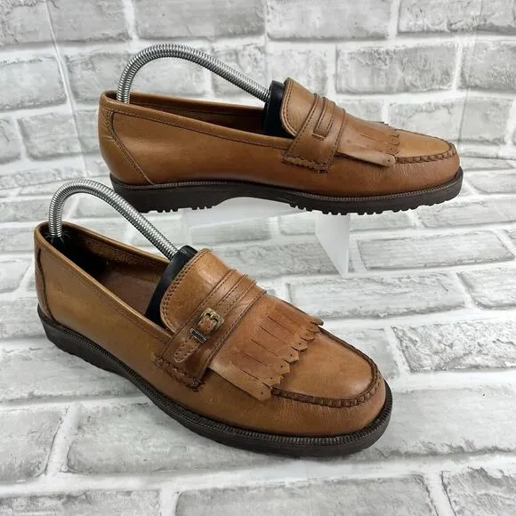 GH Bass Answer Men's Size 9 Vintage Loafer Brown Leather Kiltie Tassel Shoes