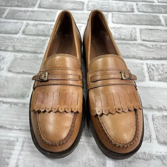 GH Bass Answer Men's Size 9 Vintage Loafer Brown Leather Kiltie Tassel Shoes