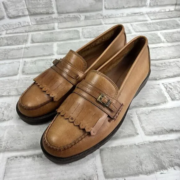 GH Bass Answer Men's Size 9 Vintage Loafer Brown Leather Kiltie Tassel Shoes