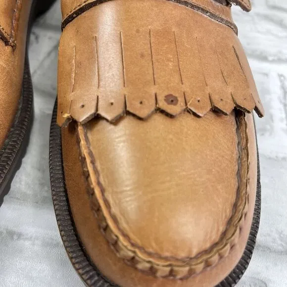 GH Bass Answer Men's Size 9 Vintage Loafer Brown Leather Kiltie Tassel Shoes