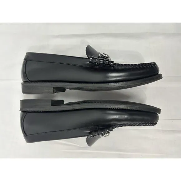 G.H. BASS MENS WEEJUNS Lincoln Bit Loafer Shoe Black Slip On Leather Size 9.5