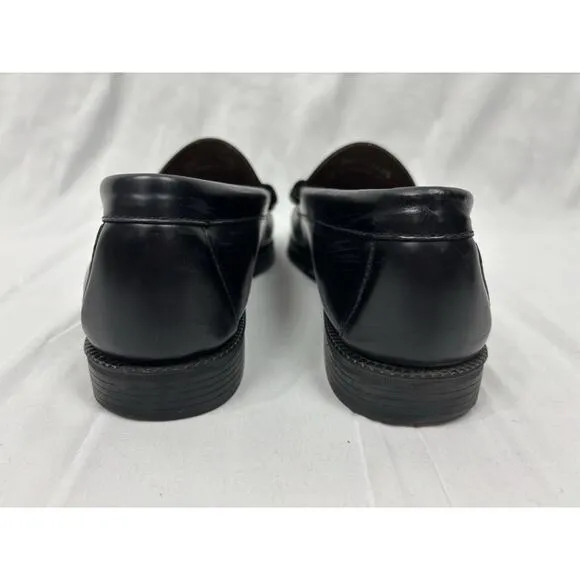 G.H. BASS MENS WEEJUNS Lincoln Bit Loafer Shoe Black Slip On Leather Size 9.5