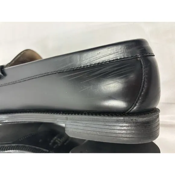 G.H. BASS MENS WEEJUNS Lincoln Bit Loafer Shoe Black Slip On Leather Size 9.5