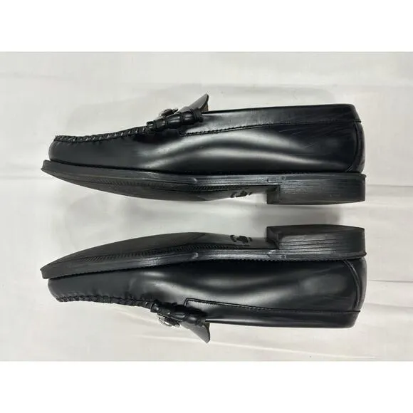 G.H. BASS MENS WEEJUNS Lincoln Bit Loafer Shoe Black Slip On Leather Size 9.5