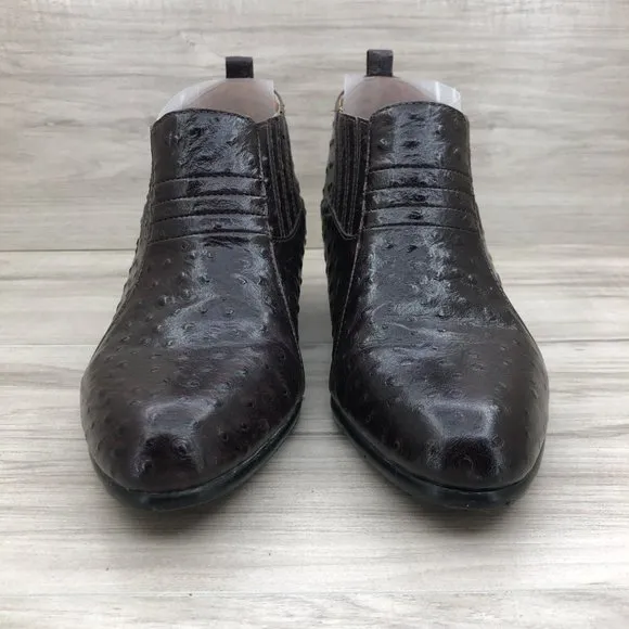 Giorgio Brutini Ankle Boots Mens 10.5 Brown Leather Slip On Dress Shoes