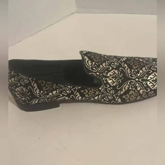 Giorgio Brutini Callas Holiday Black Gold Brocade Loafer Smoking Shoes 10