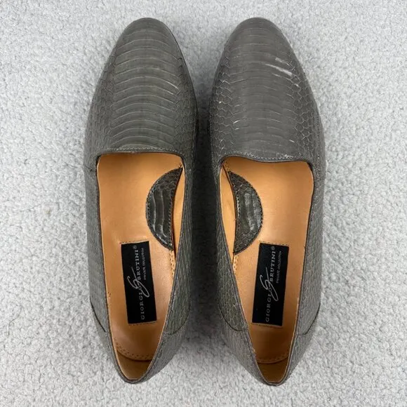 Giorgio Brutini Loafers Mens 10 Shoes Grey Genuine Snake Skin Slip On Vintage