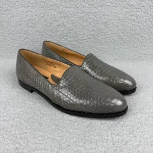 Giorgio Brutini Loafers Mens 10 Shoes Grey Genuine Snake Skin Slip On Vintage