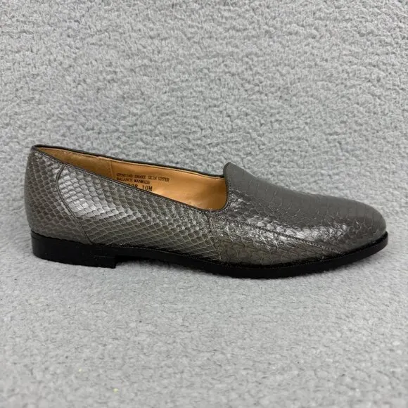 Giorgio Brutini Loafers Mens 10 Shoes Grey Genuine Snake Skin Slip On Vintage