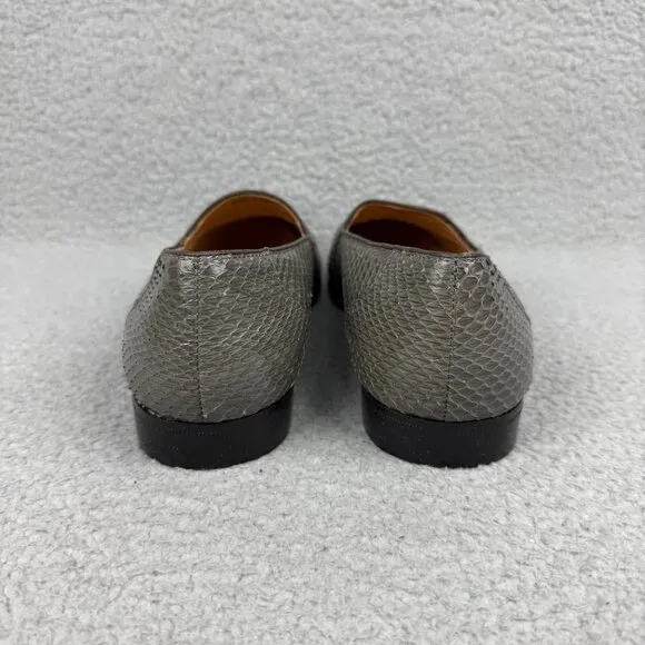Giorgio Brutini Loafers Mens 10 Shoes Grey Genuine Snake Skin Slip On Vintage