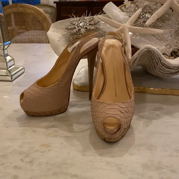 Giuseppe Zanotti Embossed Slingback Sandals.