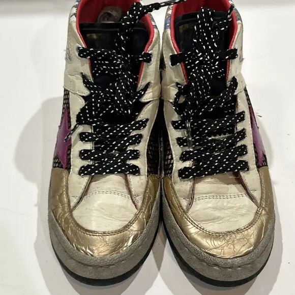 Golden Goose High Top Sneakers GGDB Italy Colorful Leather Shoes Women's 39