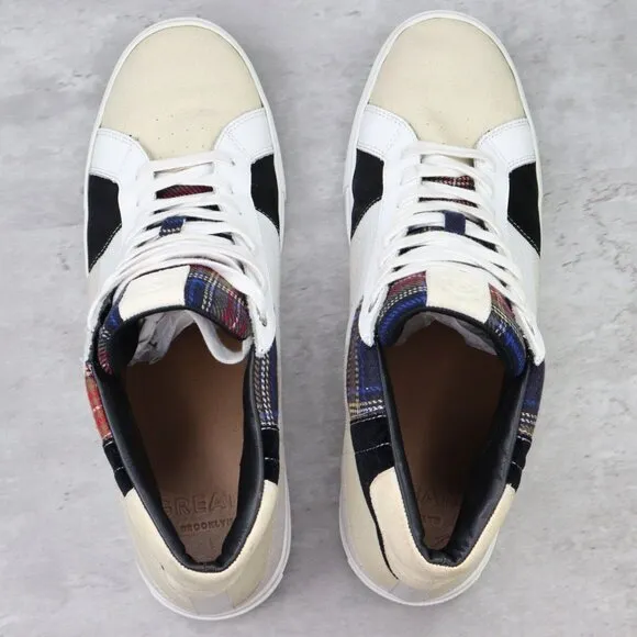 Greats‎ Brooklyn Royale High Patchwork Mens 13M US White Plaid High Top Sneakers