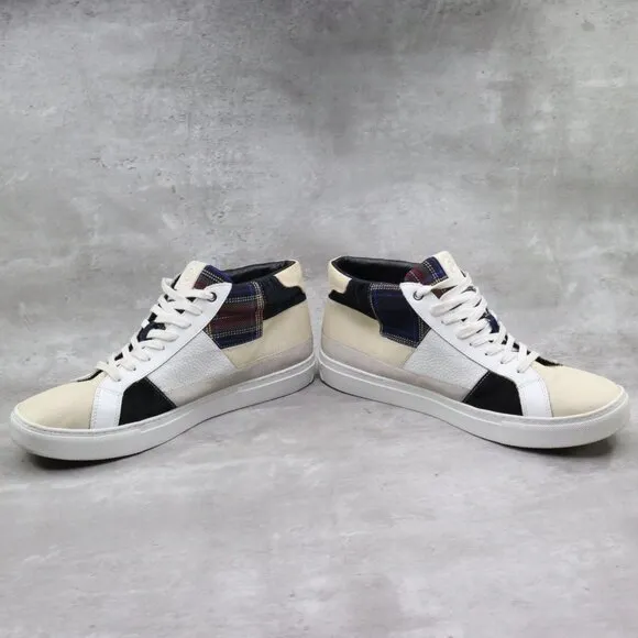 Greats‎ Brooklyn Royale High Patchwork Mens 13M US White Plaid High Top Sneakers