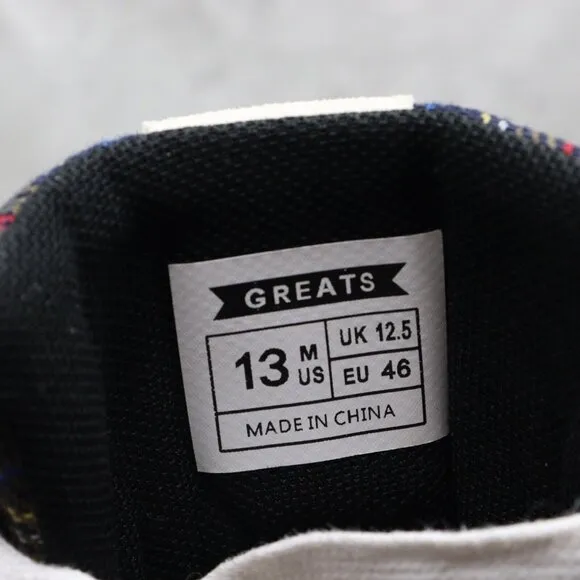 Greats‎ Brooklyn Royale High Patchwork Mens 13M US White Plaid High Top Sneakers