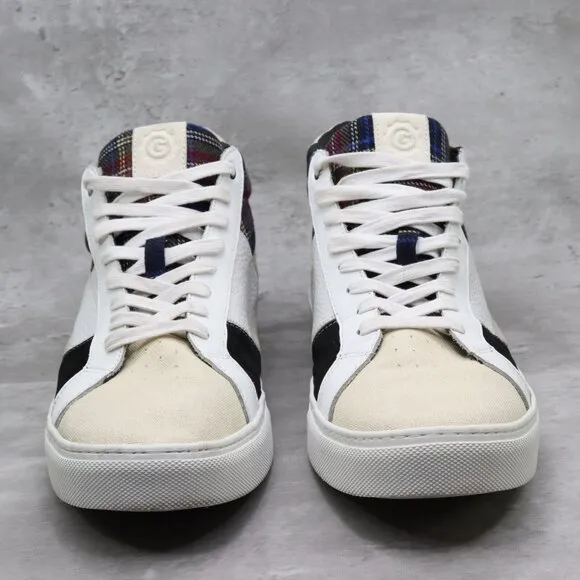 Greats‎ Brooklyn Royale High Patchwork Mens 13M US White Plaid High Top Sneakers