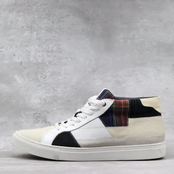 Greats‎ Brooklyn Royale High Patchwork Mens 13M US White Plaid High Top Sneakers