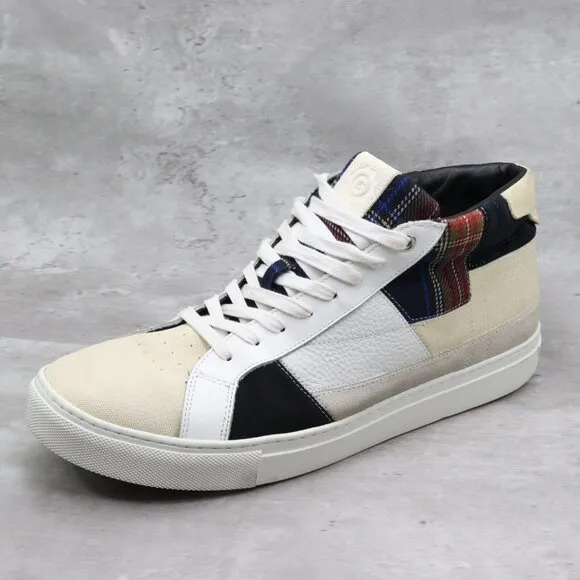 Greats‎ Brooklyn Royale High Patchwork Mens 13M US White Plaid High Top Sneakers