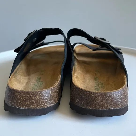 GRUNLAND Black Leather Sandals EU Size 45