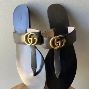 Gucci Black and Gold Women's Sandals ~ Size 41