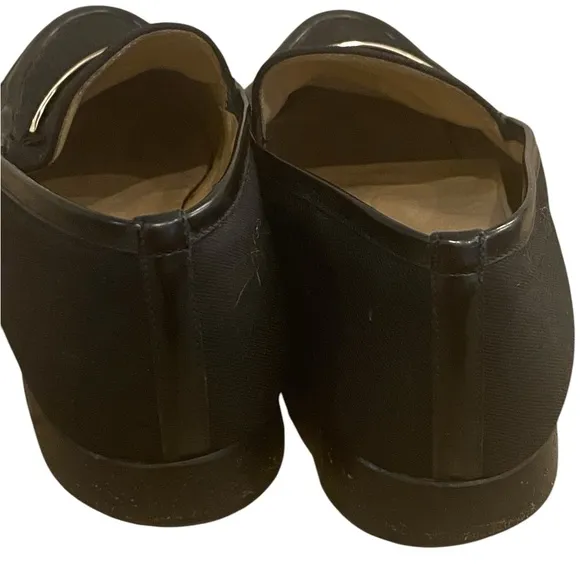GUCCI Womens Vintage Black Fabric Top Slip On Loafers