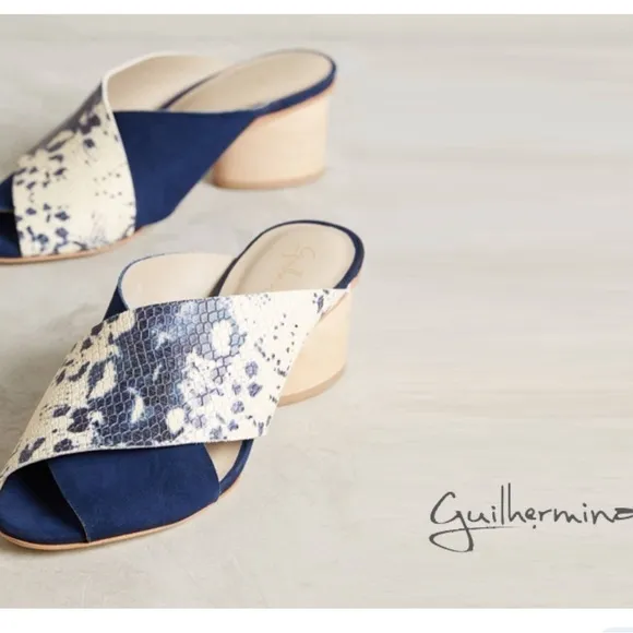 Guilhermina Heeled Sandals Straps Snake Skin Print Women's New