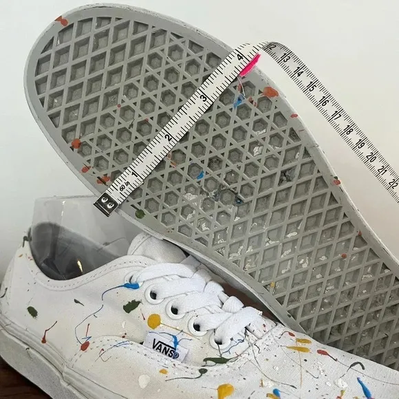 Hand Painted Vans Authentic sz M9/W10.5 Splatter Paint Artsy Streetwear Colorful