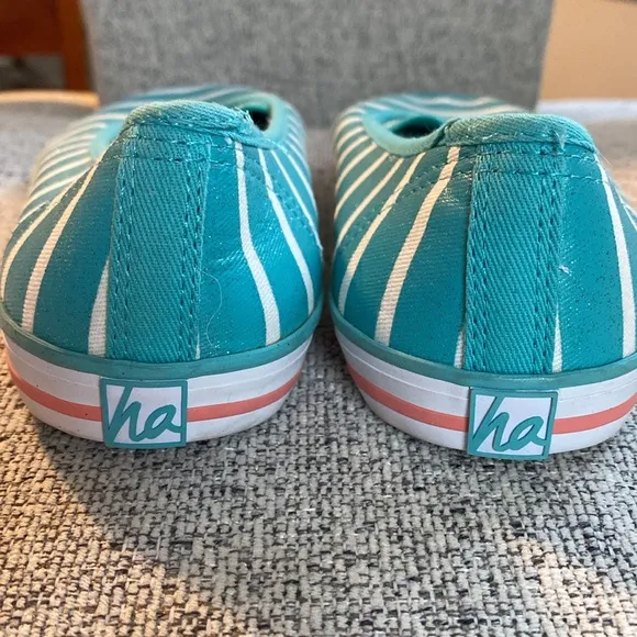 Hanna Andersson Mimmi Sneaker Teal Stripe Slip On Shoes