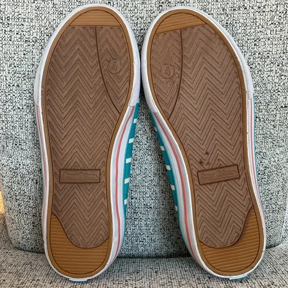 Hanna Andersson Mimmi Sneaker Teal Stripe Slip On Shoes