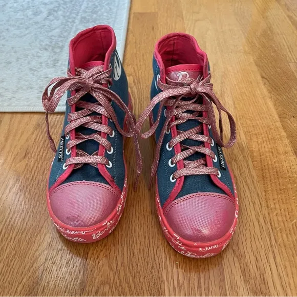 HEELYS Youth Kids Barbie Hustle High Top Wheels Skate Sneaker Shoes 3 Little kid