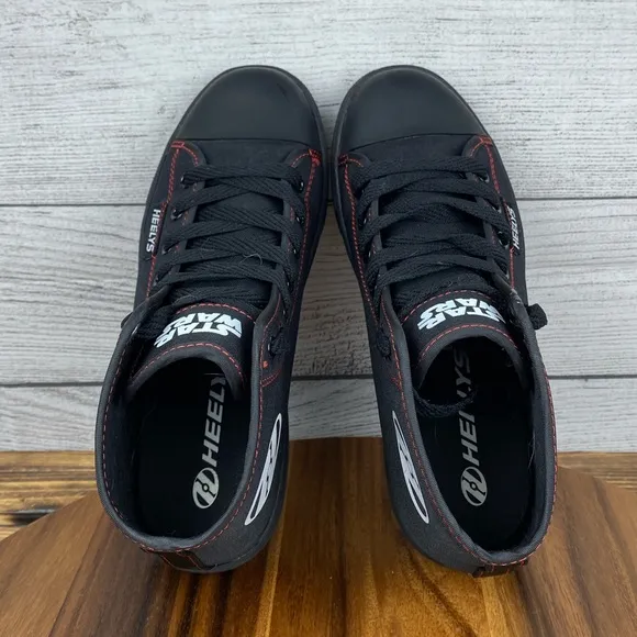Heelys Youth Star Wars Darth Vader Black Hustle High Top Wheel Shoes Kids Size 5