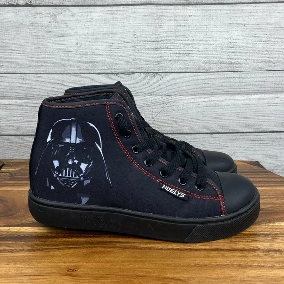 Heelys Youth Star Wars Darth Vader Black Hustle High Top Wheel Shoes Kids Size 5