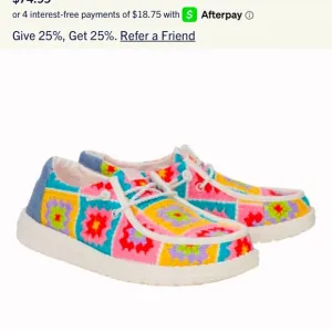 Hey Dude Crochet Colorful ladies Slip-On Shoes