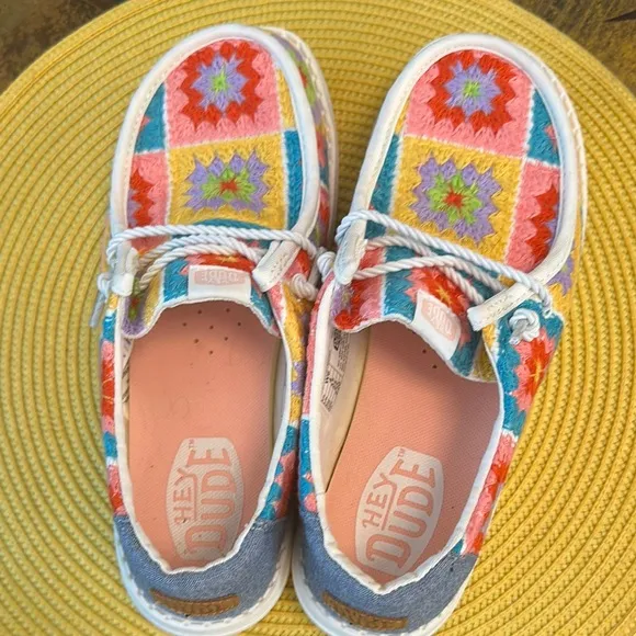 Hey Dude Crochet Colorful ladies Slip-On Shoes