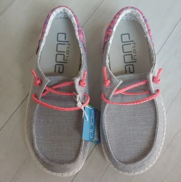 HEY DUDE NEW Wendy Youth Slip-On Shoes Funk Grey