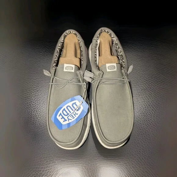 Hey Dude Wally Stretch Iron Gray Slip On Shoes Men’s Sz 14 150203910