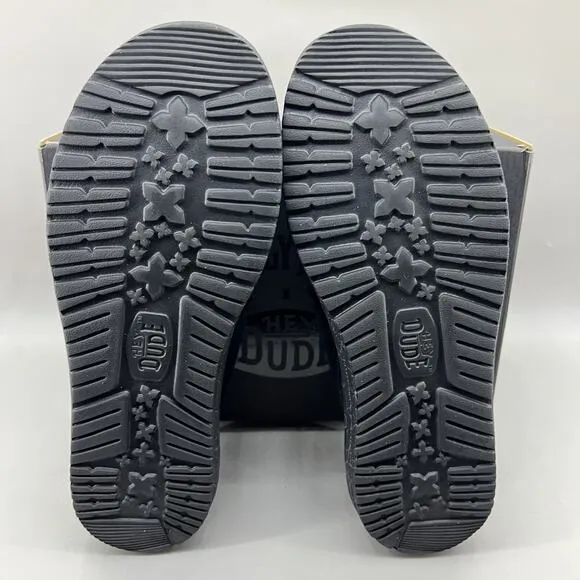 Hey Dude x Jelly Roll Wally Sneakers Men's Size 8 Black Suede Slip On Shoes NEW